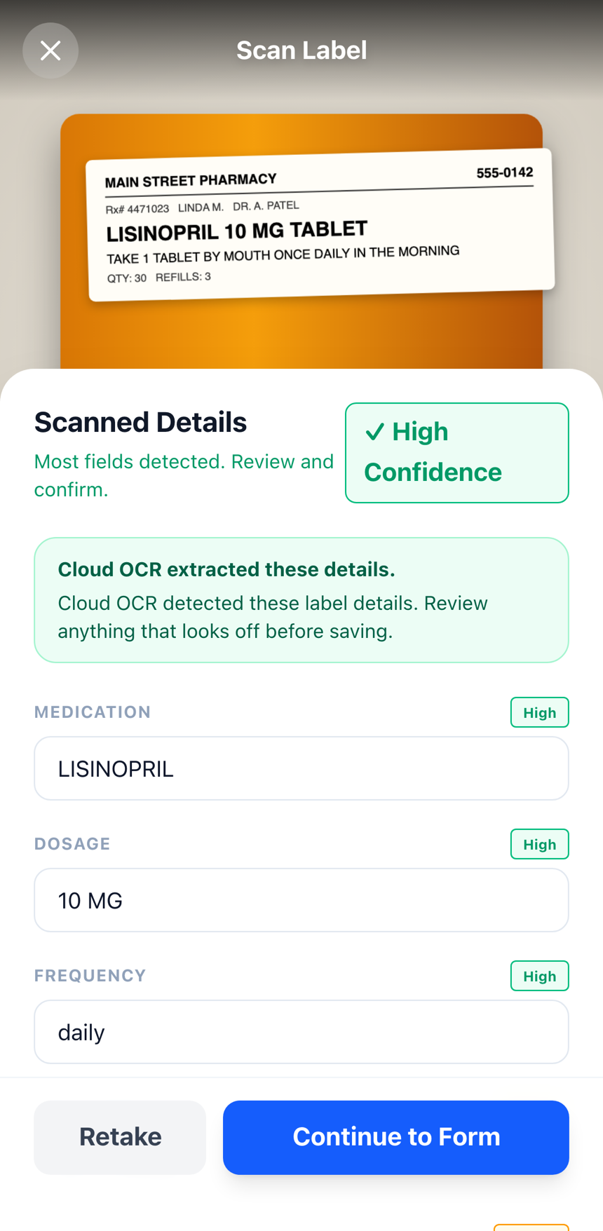 Scan the label