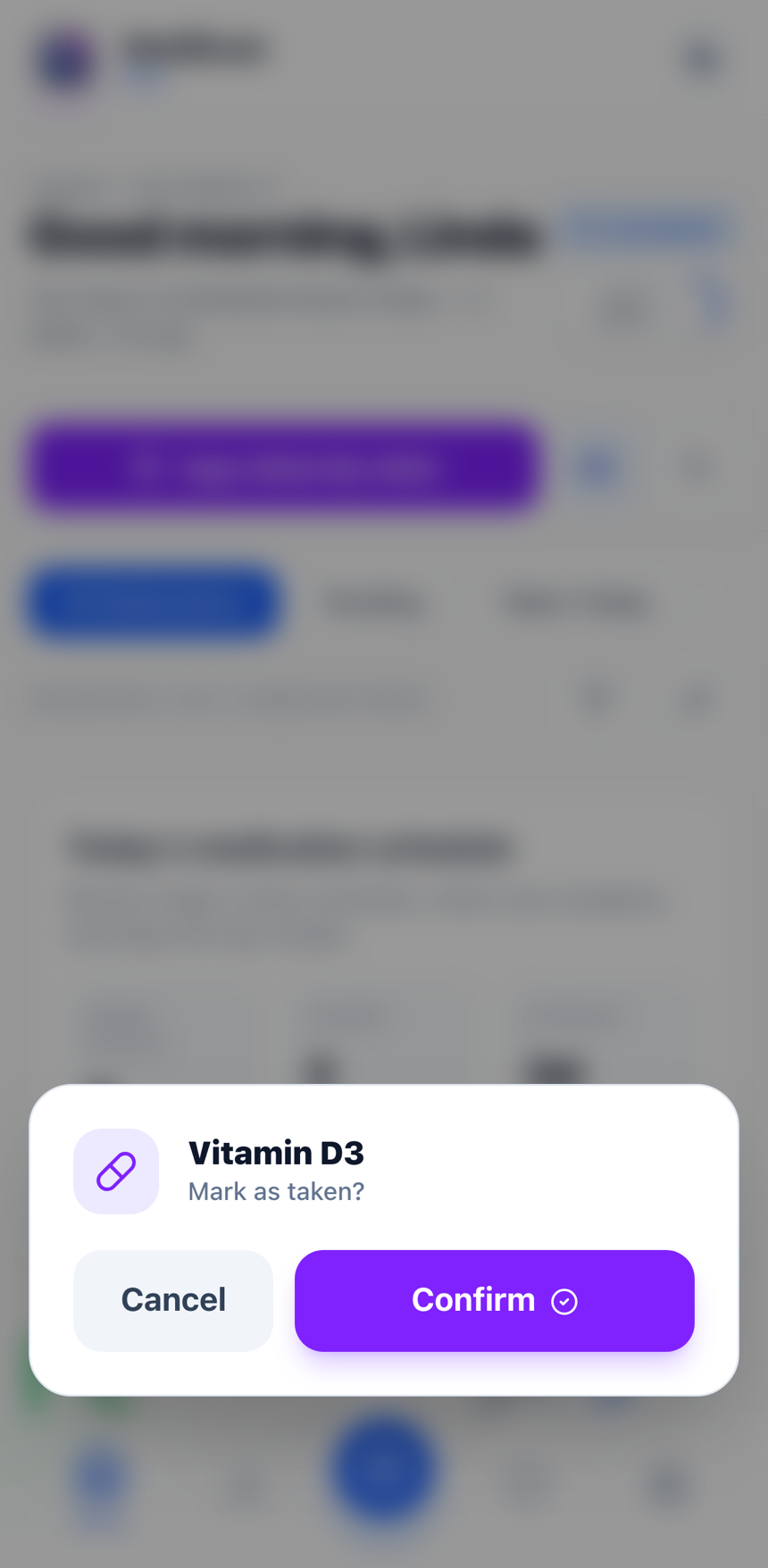 Log a dose by voice